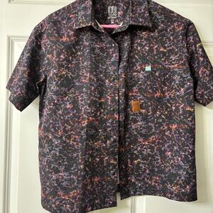 Topo Designs Men's Abstract Pattern Shirt - Black and Pink